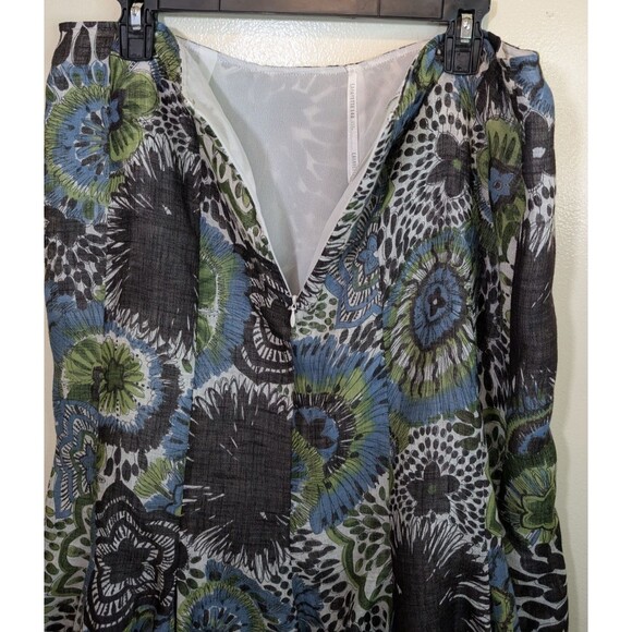 Lafayette 148 Flounce Skirt Linen Blend Multicolor Floral Pleated Size 16 - Picture 5 of 9